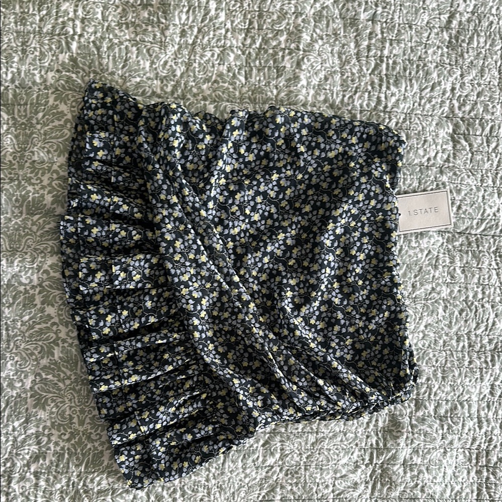 1. State Blue and White Mini Skirt